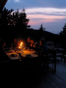 Candlelit dinner on Salt Spring Island